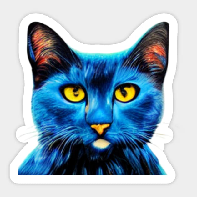 Cat blue avatar Sticker by JequiPrint